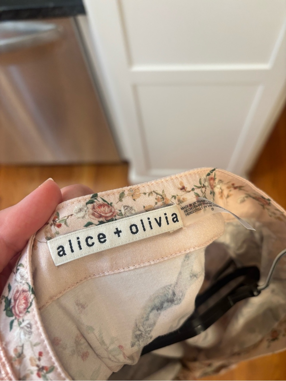 new Alice and Olivia LUCY MINI SHIRT DRESS COLOR Sunset Grove English Rose - Picture 13 of 13